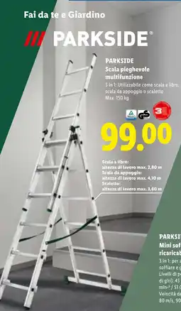 Lidl Parkside scala pieghevole multifunzione offerta