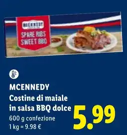 Lidl McKennedy Costine di maiale in salsa BBQ dolce offerta