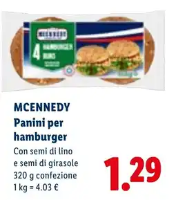 Lidl Mcennedy Panini per hamburger offerta