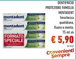 Spazio Conad Dentifricio Mentadent protezione famiglia offerta