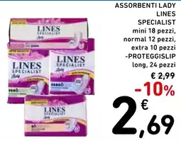 Spazio Conad Assorbenti lady lines specialist offerta