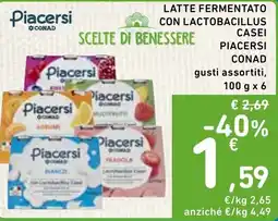 Spazio Conad Latte fermentato con Lactobacillus casei Piacersi offerta