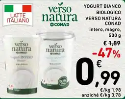 Spazio Conad Yogurt bianco biologico verso natura offerta