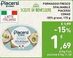 Spazio Conad Formaggio fresco spalmabile Piacersi offerta