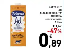 Spazio Conad Latte UHT ad alta digeribilità senza lattosio Arborea offerta