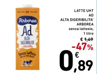 Latte UHT ad alta digeribilità senza lattosio Arborea