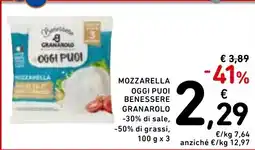 Spazio Conad Mozzarella oggi puoi benessere granarolo offerta