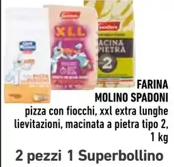 Spazio Conad Farina Molino Spadoni pizza con fiocchi, xxl extra lunghe lievitazioni, macinata a pietra tipo 2 offerta