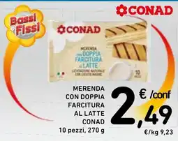 Spazio Conad Merenda con doppia farcitura al latte Conad offerta