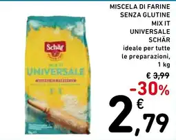 Spazio Conad Miscela di farine senza glutine Mix it universale Schär offerta