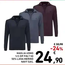 Spazio Conad Maglia uomo 1/2 zip offerta