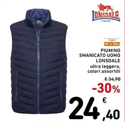Spazio Conad Piumino smanicato uomo Lonsdale offerta