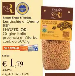 Conad Lenticchie di Onano IGP I NOSTRI ORI offerta
