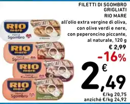 Spazio Conad Filetti di sgombro grigliati Rio Mare offerta