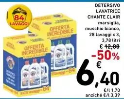 Spazio Conad Detersivo lavatrice Chante Clair offerta