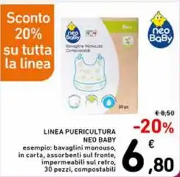 Spazio Conad Bavaglini monouso Neo Baby offerta