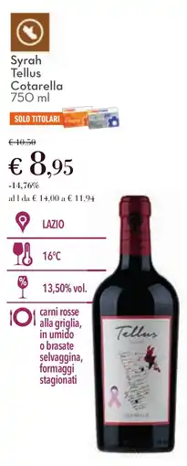 Conad Syrah Tellus Cotarella offerta