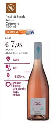 Conad Rosè di Syrah Tellus Cotarella offerta