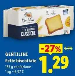 Lidl Gentilini Fette biscottate classiche offerta