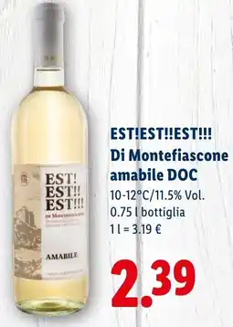 Lidl EST! EST!! EST!!! Di Montefiascone amabile DOC offerta