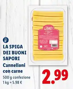 Lidl Cannelloni con carne offerta