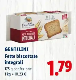Lidl Gentilini Fette biscottate integrali offerta