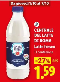 Lidl Latte Fresco Alta Qualità Intero offerta