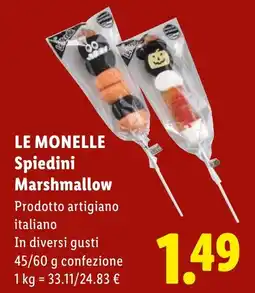 Lidl Le Monelle Spiedini Marshmallow offerta