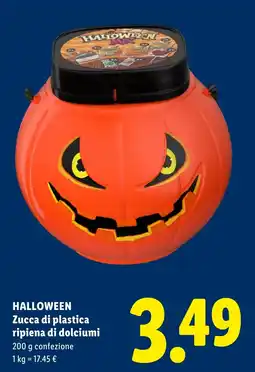 Lidl Zucca di plastica ripiena di dolciumi offerta