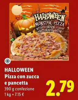 Lidl Halloween Pizza con zucca e pancetta offerta