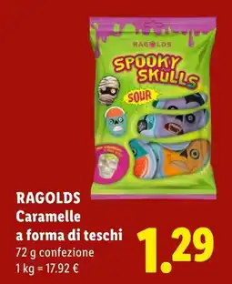 Lidl Ragolds Caramelle a forma di teschi offerta