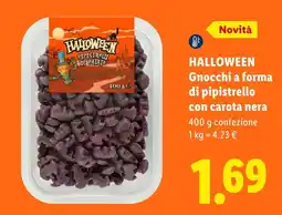 Lidl Halloween Gnocchi a forma di pipistrello con carota nera offerta