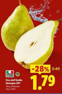 Lidl Pere dell'Emilia Romagna IGP offerta