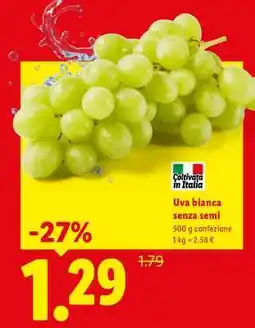 Lidl Uva bianca senza semi offerta