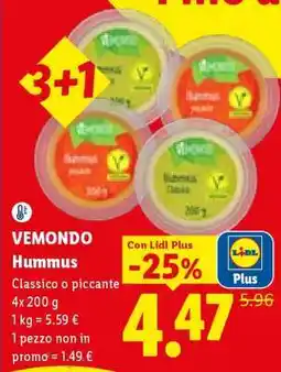 Lidl Vemondo Hummus offerta