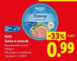 Lidl Nixe Tonno al naturale offerta