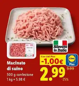 Lidl Macinato di suino offerta