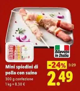 Lidl Mini spiedini di pollo con suino offerta