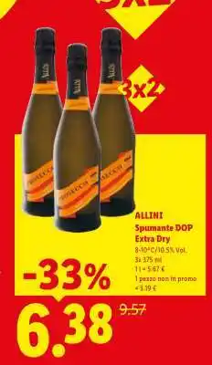 Lidl ALLINI Spumante DOP Extra Dry offerta