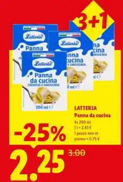 Lidl Latteria Panna da cucina offerta