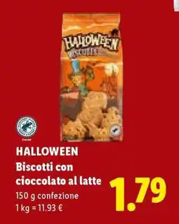 Lidl Halloween Biscotti con cioccolato al latte offerta