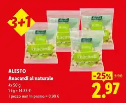 Lidl Alesto Anacardi al naturale offerta