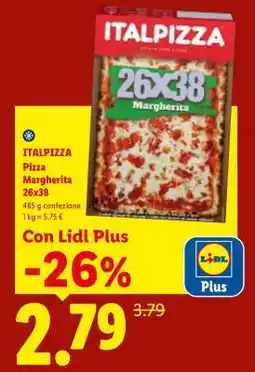Lidl Italpizza Pizza Margherita 26x38 offerta