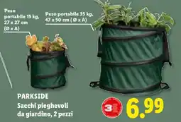 Lidl PARKSIDE Sacchi pieghevoli da giardino, 2 pezzi offerta