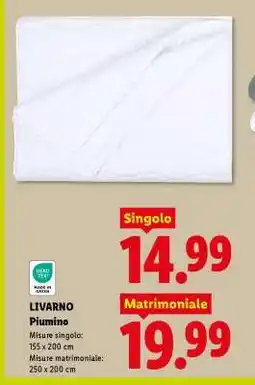 Lidl LIVARNO Piumino offerta