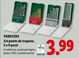 Lidl PARKSIDE Set punte da trapano, 5 o 9 pezzi offerta