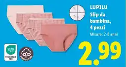 Lidl LUPILU Slip da bambina, 4 pezzi offerta