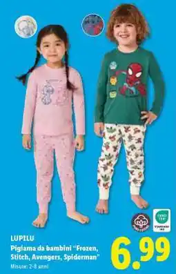 Lidl Lupilu Pigiama da bambini offerta