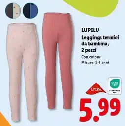 Lidl LUPILU Leggings termici da bambina, 2 pezzi offerta