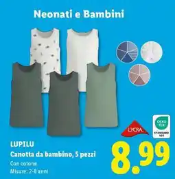 Lidl LUPILU Canotta da bambino, 5 pezzi offerta
